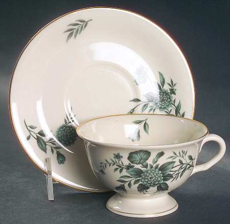 Diana Green Footed Cup & Saucer Set
