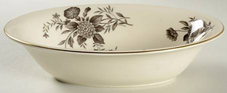 Diana Gray 9" Oval Vegetable Bowl