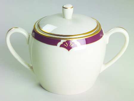 Ensemble Burgundy Sugar Bowl & Lid