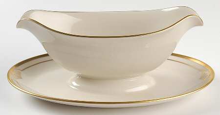 Ensemble Gold Gravy Boat with Attached Underplate