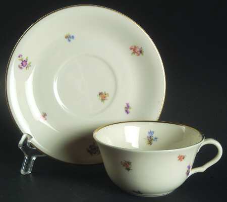 Floral Chintz Flat Cup & Saucer Set