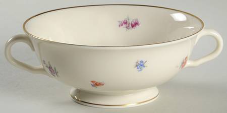 Floral Chintz Footed Cream Soup Bowl