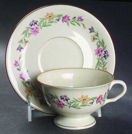 Garland Footed Cup & Saucer Set