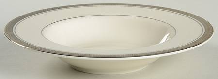 Geneva (Ivory Background) Rim Soup Bowl