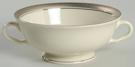 Geneva (Ivory Background) Footed Cream Soup Bowl