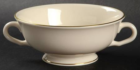 Gold Horizon Footed Cream Soup Bowl