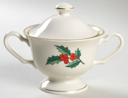 Holly Sugar Bowl & Lid