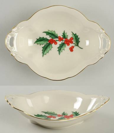 Holly Handled Candy Dish
