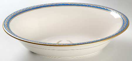 Josephine Blue 9" Oval Vegetable Bowl