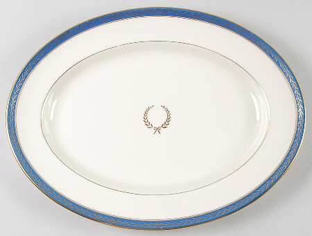 Josephine Blue 15" Oval Serving Platter