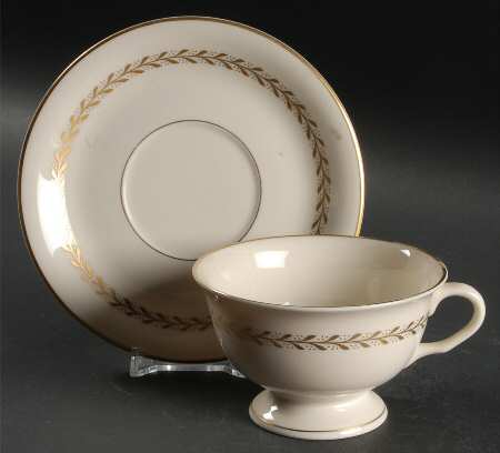 Laurel Footed Cup & Saucer Set