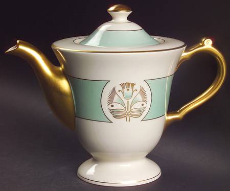 Malvern (Green&Gold Flower) Tea/Coffee Pot & Lid