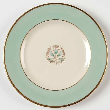 Malvern (Green&Gold Flower) Bread & Butter Plate