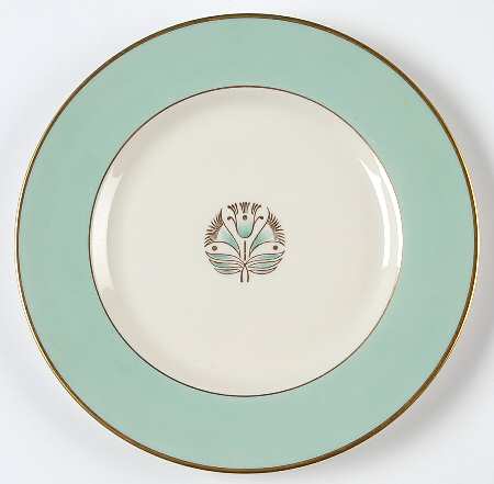 Malvern (Green&Gold Flower) Salad Plate