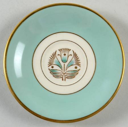 Malvern (Green&Gold Flower) Saucer for Demitasse Cup