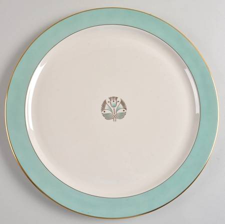 Malvern (Green&Gold Flower) 13" Chop Plate (Round Platter)