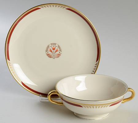 Malmo Footed Cream Soup Bowl & Saucer Set