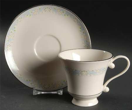Misty Garden Footed Cup & Saucer Set