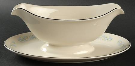 Misty Garden Gravy Boat with Attached Underplate