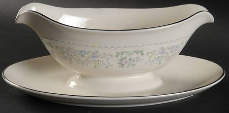 Morning Mist Gravy Boat with Attached Underplate