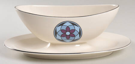 Mosaic Gravy Boat with Attached Underplate