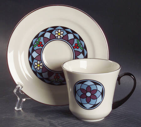 Mosaic Flat Cup & Saucer Set