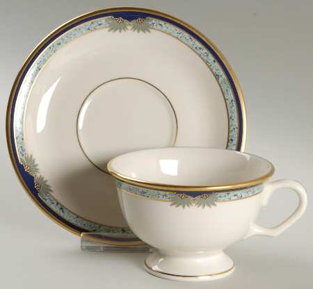 Neptune Footed Cup & Saucer Set by Pickard