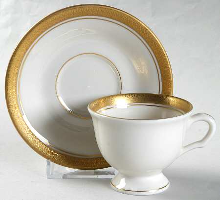 Palace (Ivory Background) Footed Demitasse Cup & Saucer Set