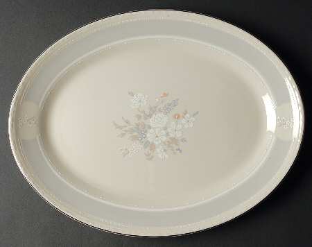 Pearl Bouquet 14" Oval Serving Platter