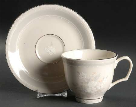Pearl Bouquet Flat Cup & Saucer Set