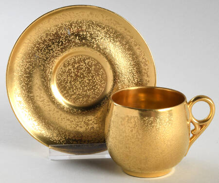 Plain Encrusted Flat Demitasse Cup & Saucer Set
