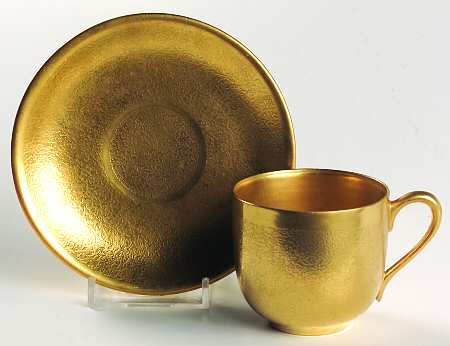 Plain Encrusted Flat Demitasse Cup & Saucer Set