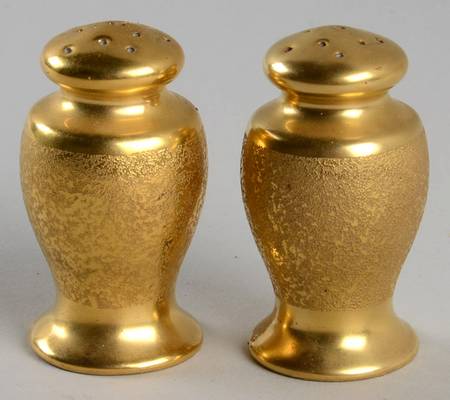 Plain Encrusted Individual Salt & Pepper Set