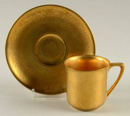 Plain Encrusted Flat Demitasse Cup & Saucer Set