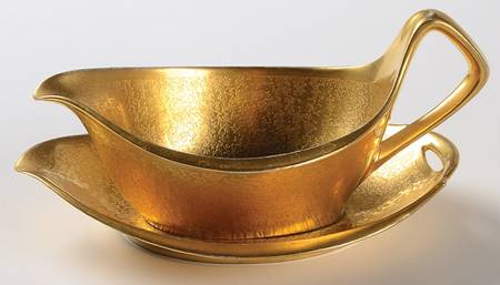 Plain Encrusted Gravy Boat & Underplate