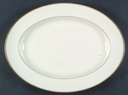Puritan (Cream, Double Trim) 15" Oval Serving Platter