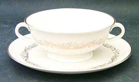 Rocail Footed Cream Soup Bowl & Saucer Set