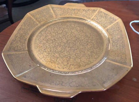 Rose and Daisy Square Handled Cake Plate