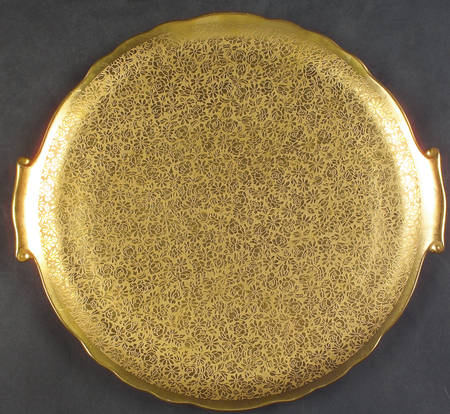 Rose and Daisy Handled Cake Plate