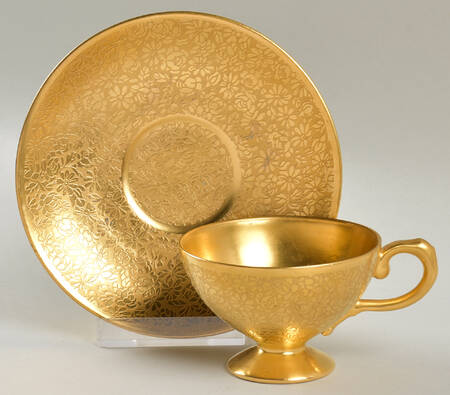 Rose and Daisy Footed Cup & Saucer Set
