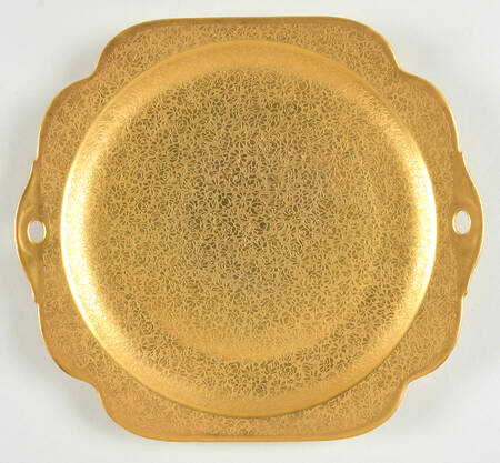 Rose and Daisy Handled Cake Plate