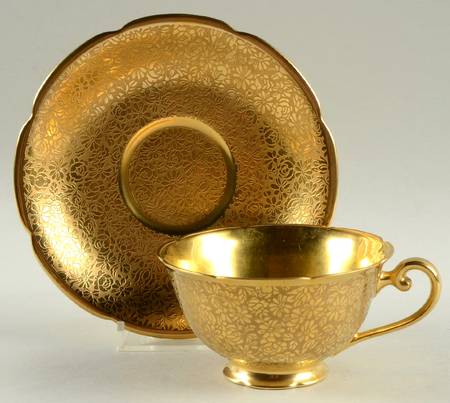 Rose and Daisy Footed Cup & Saucer Set