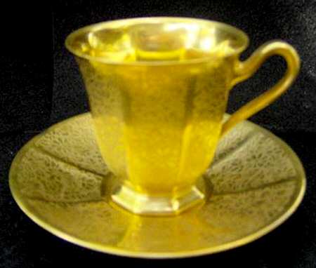 Rose and Daisy Footed Demitasse Cup & Saucer Set
