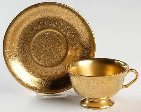 Rose and Daisy Footed Cup & Saucer Set by Pickard