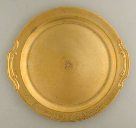 Rose and Daisy Handled Cake Plate