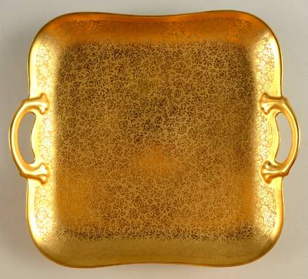 Rose and Daisy Square Handled Cake Plate