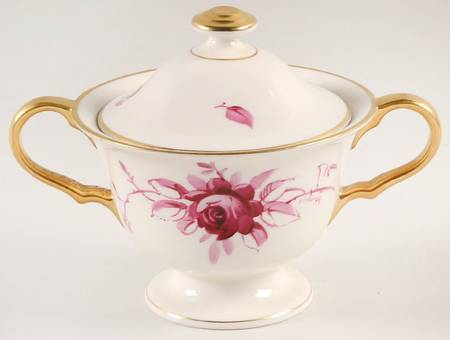 Rosa (Crimson) Sugar Bowl & Lid