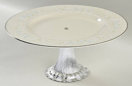Serenity Cake Stand with 4"-5" Metal Pedestal  Hc