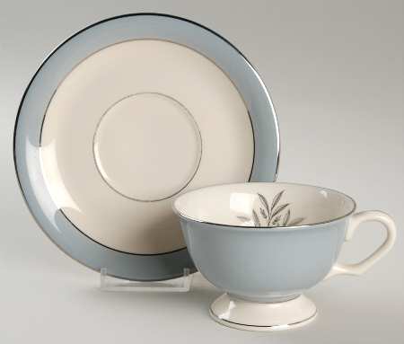 Silver Twilight Footed Cup & Saucer Set