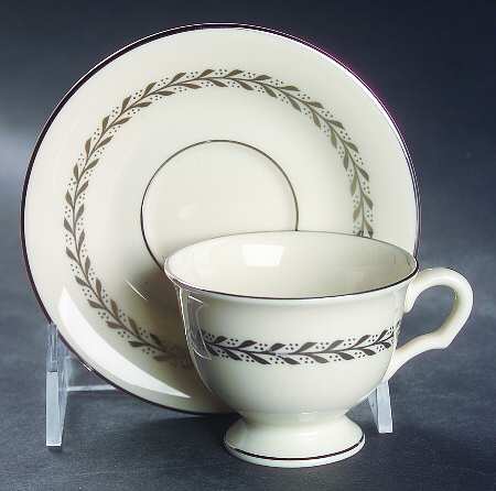 Silver Wreath Footed Demitasse Cup & Saucer Set